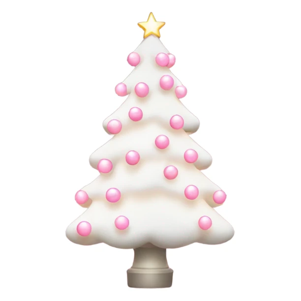 White Christmas tree with pink lights and pink little ornament balls sticker