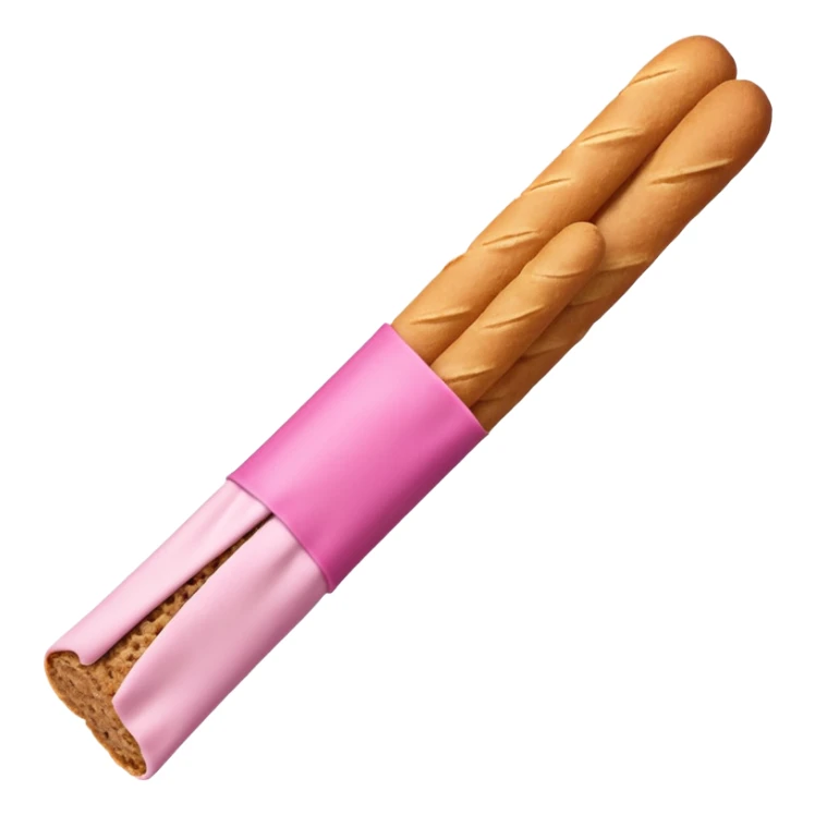 brown bread sticks with pink coating 75% of the body sticker