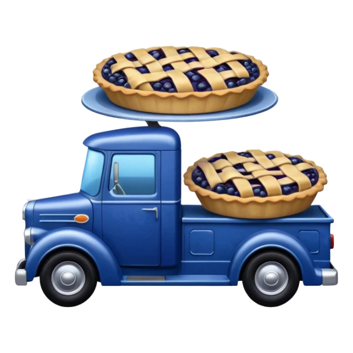 shiny crushed-dark-blue crystal body frozen blueberry pie 1912 antique long-wheelbase cab over durable trails low rider moving truck food truck  sticker