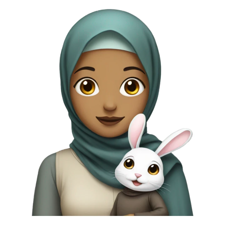 Girl with hijab and a bunny sticker