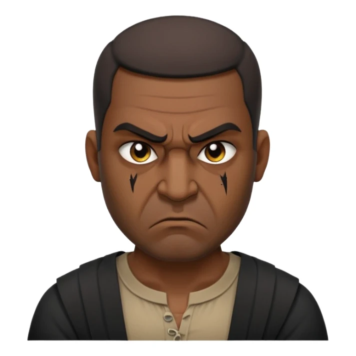 an angry Iraqi, in profile, chest-high sticker