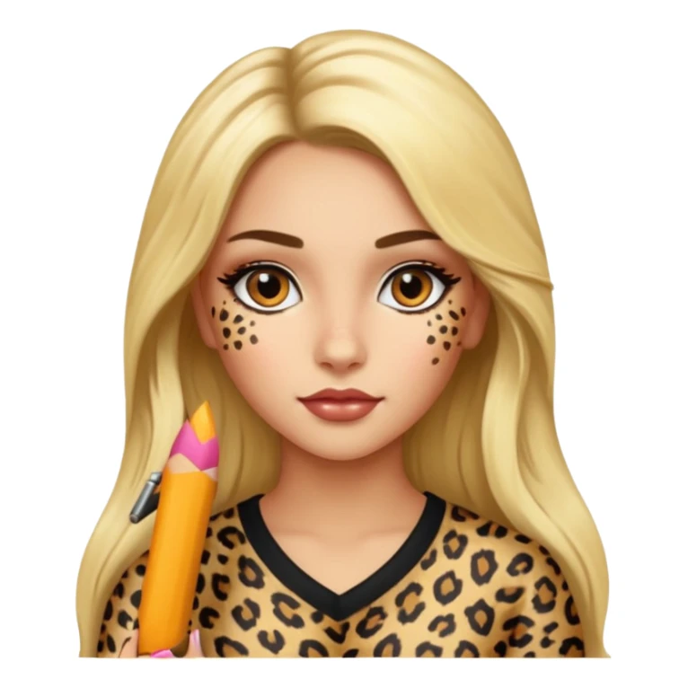 Leopard a girl with long blond hair and with latina make up  sticker