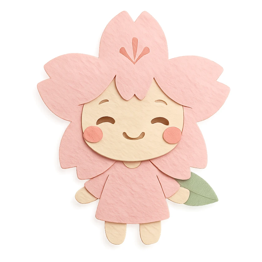 chibi sakura blossom, soft pastel colors, full-body, clean lines sticker