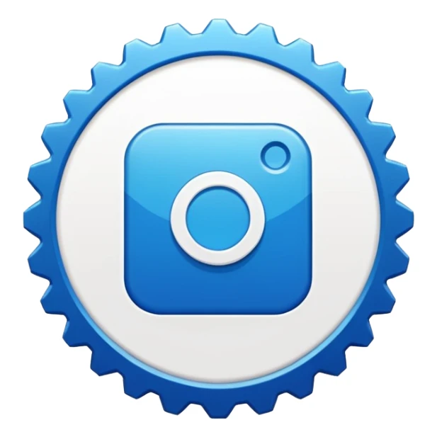 A high-resolution 2D icon of an Instagram-style verified badge. 8 jagged circle sticker