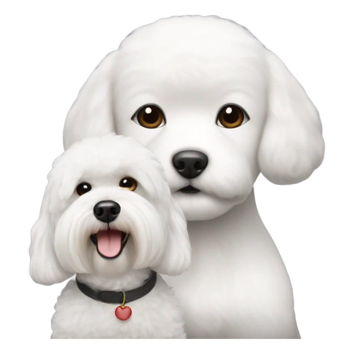 A cute bichon frise & an Asian woman  sticker