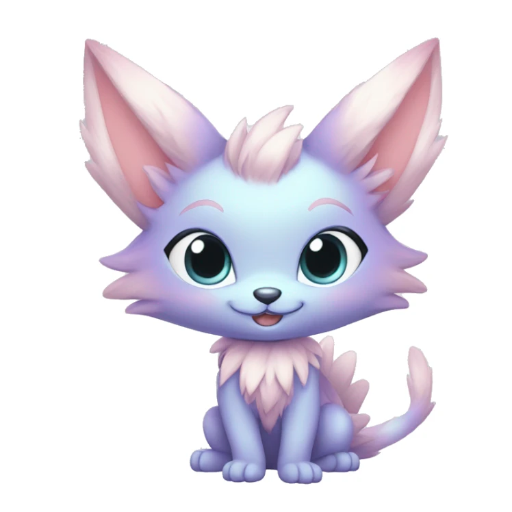 Anthro-Pastel-Fur-Sona-Chibi-Shiny-Fakémon full body sticker