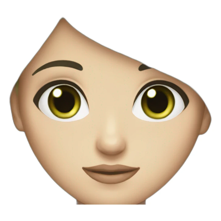 white girl short black hair green eyes sticker