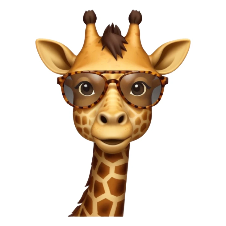 portrait of giraffe, wearing sun glasses, front view sticker