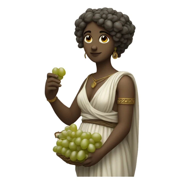 Greek Sappho holds a bunch of grapes in her hand sticker