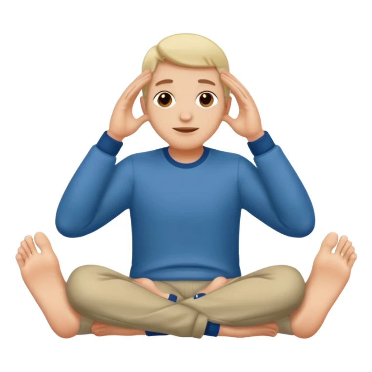 Hands on the facw with feet up sticker