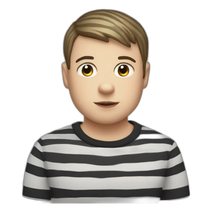 Pugsley adams with striped T-shirt sticker