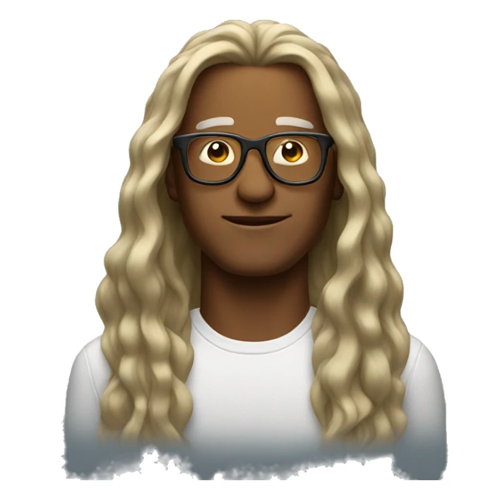 Cool man with glasses and long hair sticker