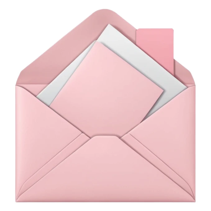 cute pastel pink envelope with paper sticking out sticker