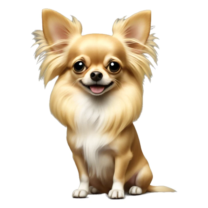 blond long haired chihuahua on its hind legs  sticker
