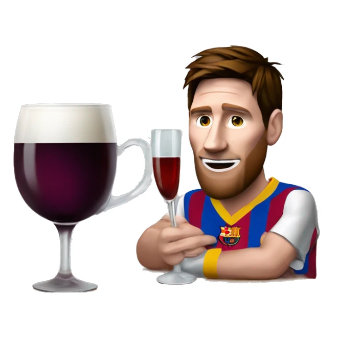 MESSI Y UN PAYASO Y UNA TAZA DE VINO sticker