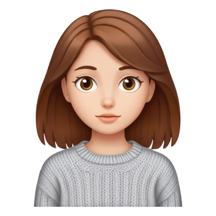 brown haired girl in sweater sticker