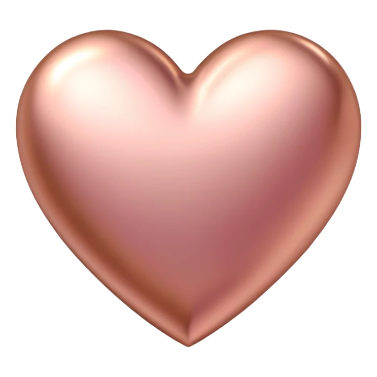 Simple elegant rose gold heart, metallic pink-gold finish sticker