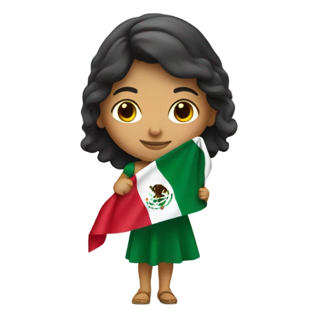 Mexican girl with Mexican flag sticker