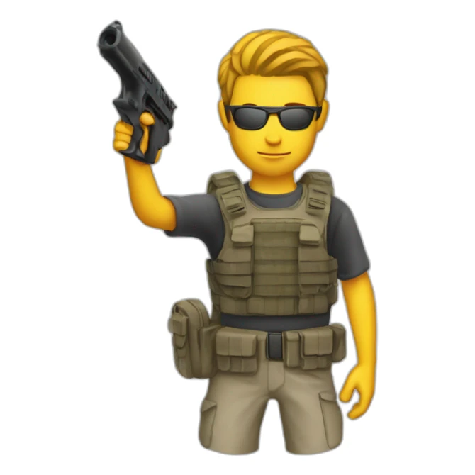 Holding male high school student modern sporting tactical grip aimpoint sticker