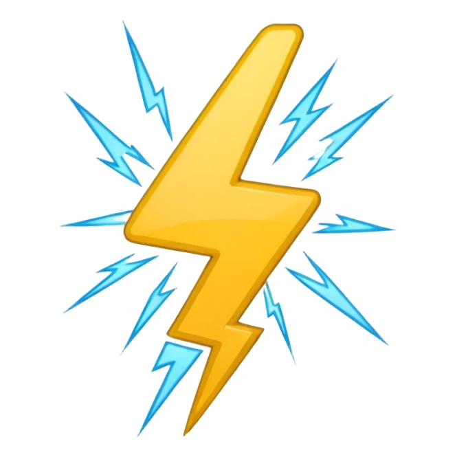 Exclamation point with lightning bolt instead of stick sticker