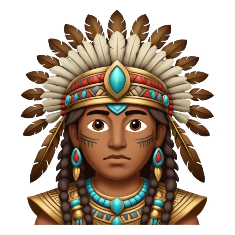 Ancient Toltec warrior with ornate headdress sticker