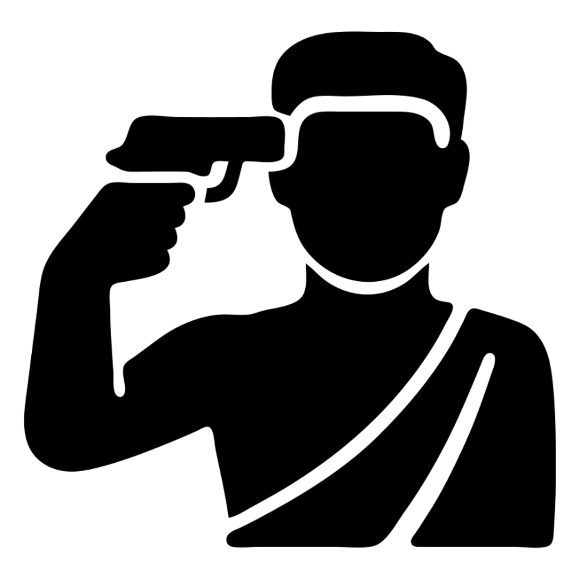 stone statue shooting itself in the head sticker