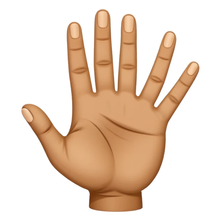 palm with four fingers up and folded thumb from front sticker