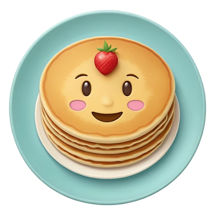 Vegetarian breakfast emoji icon, flat vector, minimal design, pastel colors, iOS emoji style, centered, transparent background, no eggs, no meat.” sticker
