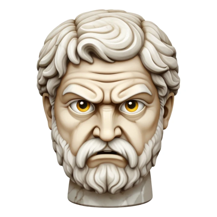 Create a greek statue point at the front with angry fave sticker