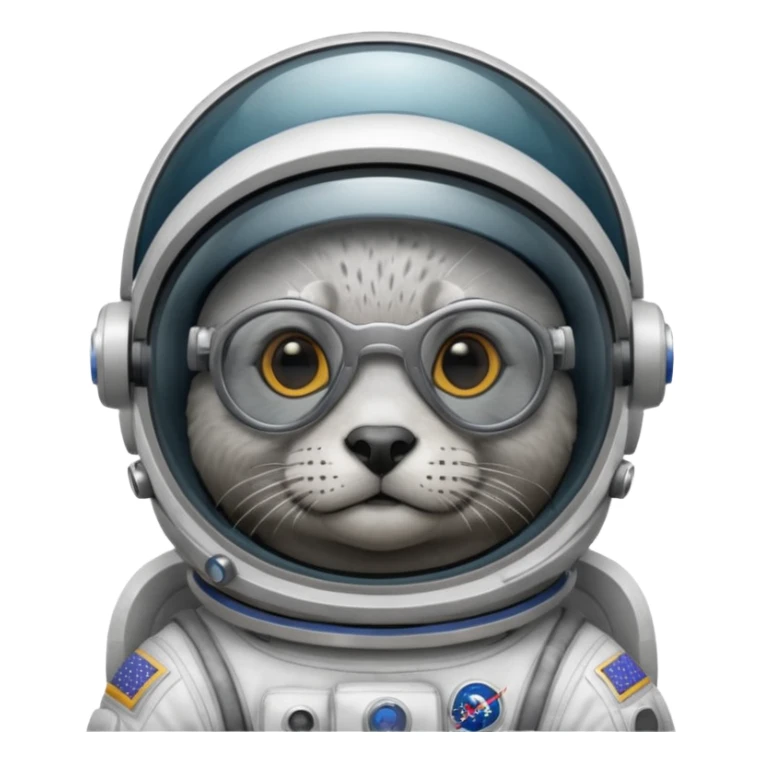 seal wearing glasses in astronaut helmet sticker