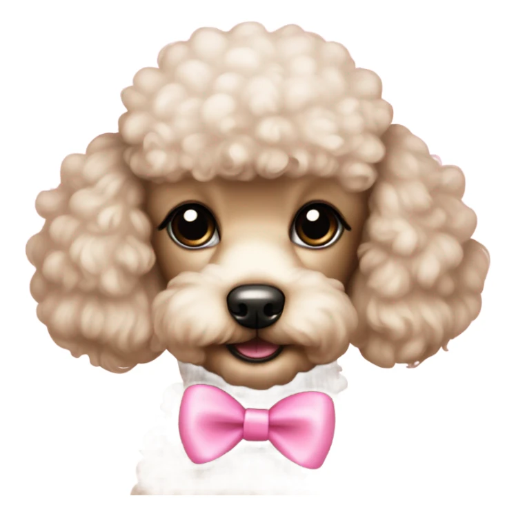 Baby poodle with pink now sticker
