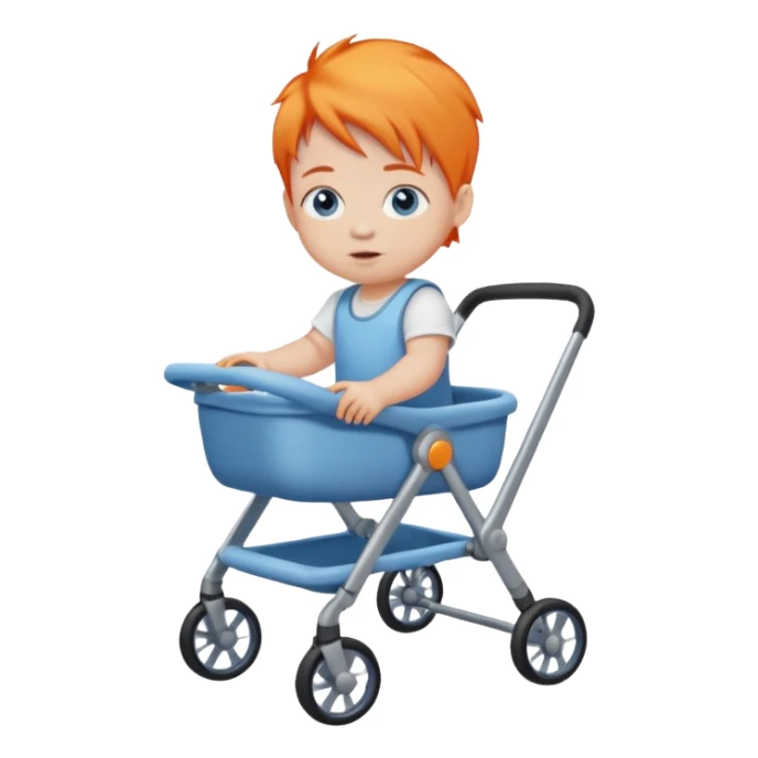 orange hair baby on babywalker sticker