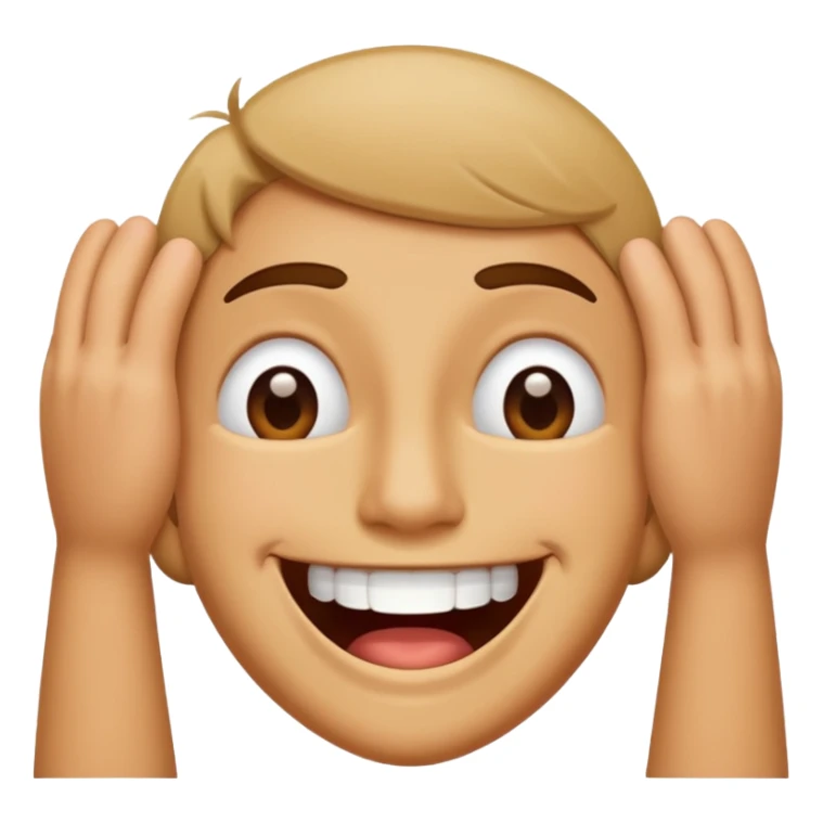 A face that is making a look of embarrassment with an upside down smile while looking to the smile but the face is also laughing a bit  sticker