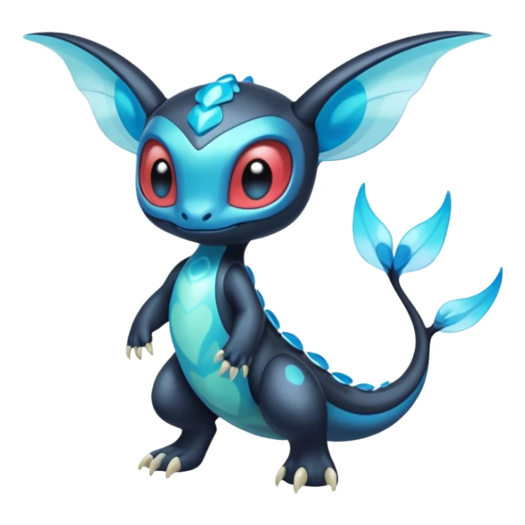 Iridescent Translucent Bioluminescent Diaphanous Meloetta-Salamence-Stitch-Toothless-Fakémon-creature-hybrid sticker