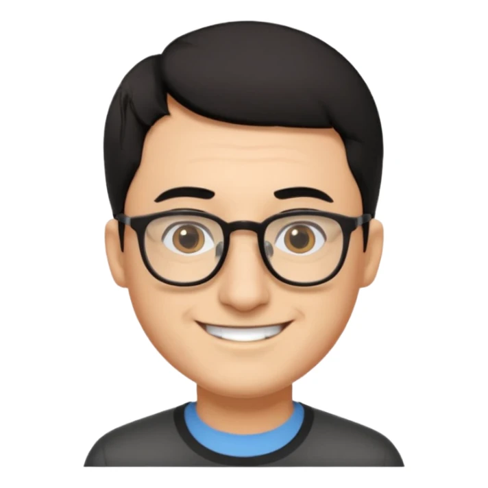 Emoli hombre con lentes poco cabello negro y nariz grande sticker