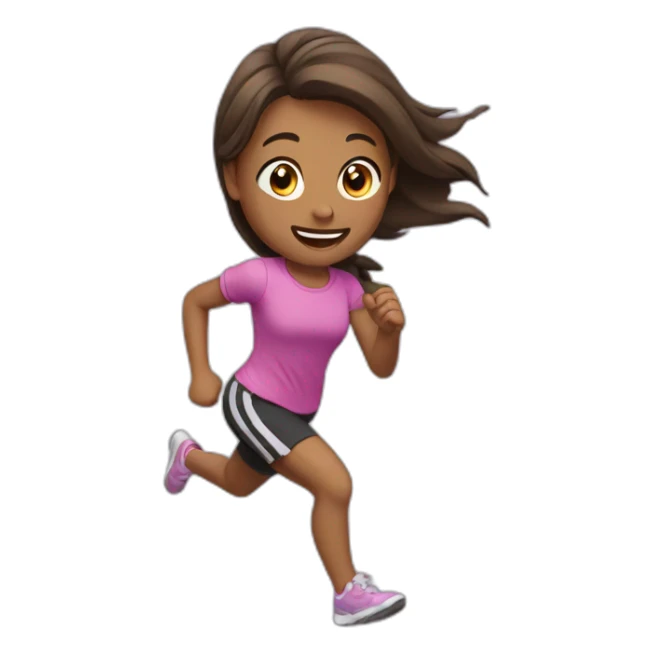 girl runs to right sticker