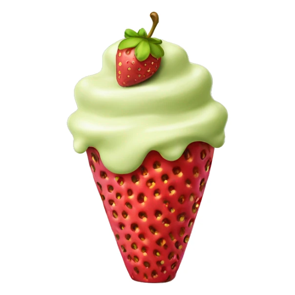Pistachio cream covered strawberry in a cup  sticker
