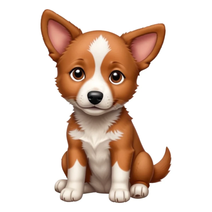 Red heeler puppy with one ear up and one ear down sticker
