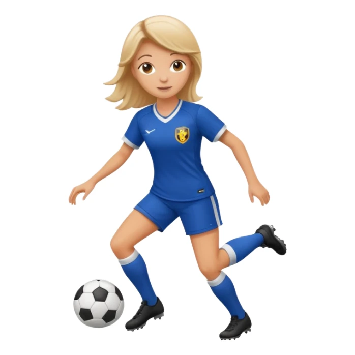 chica blanca jugando futbol sticker