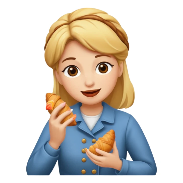 woman eating croissant sticker