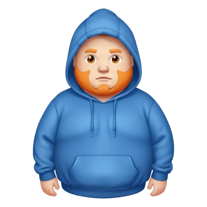 Fat orange guy with blue sweater and hoodie caseoh sticker