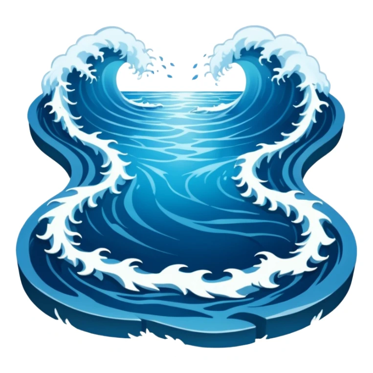 spliting of the sea in half, with a path in the middle sticker