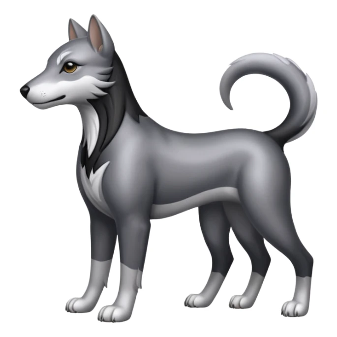 Silvery Resplendent Exotic Houndour-feline-beast sticker