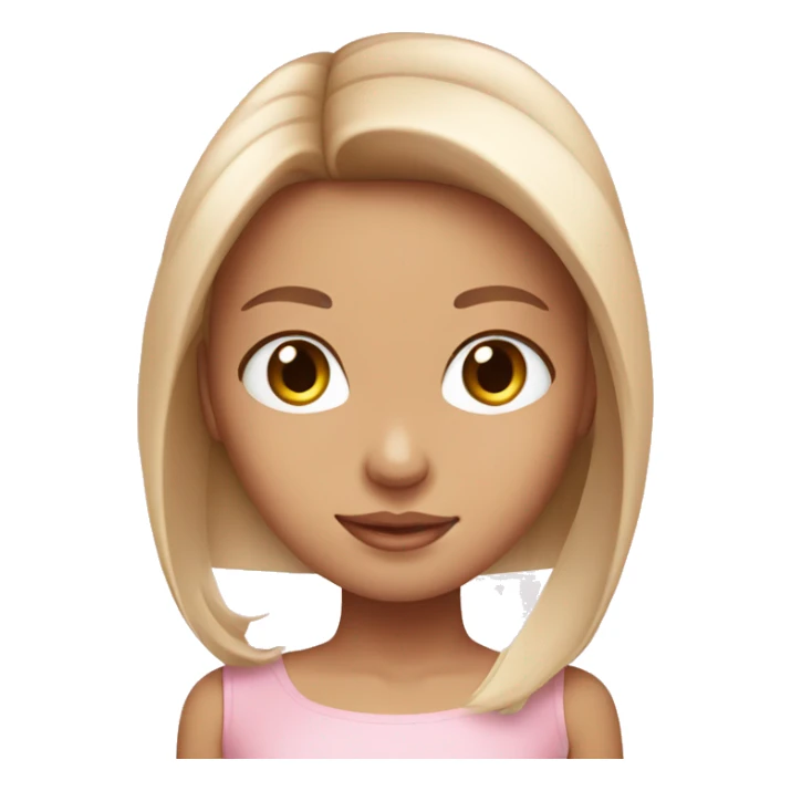 light pink bow on pretty girl with straight hair sticker