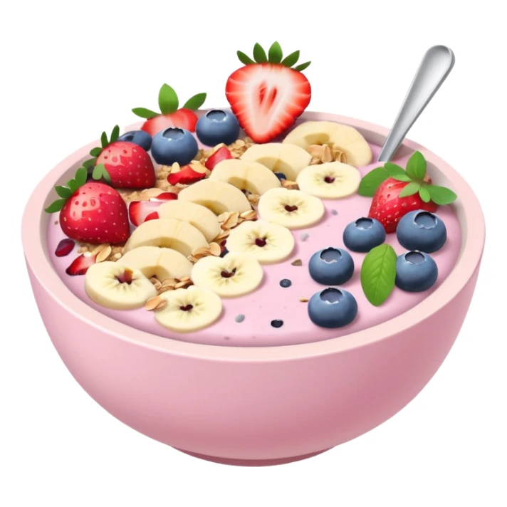 pastel pink and white smoothie bowl sticker