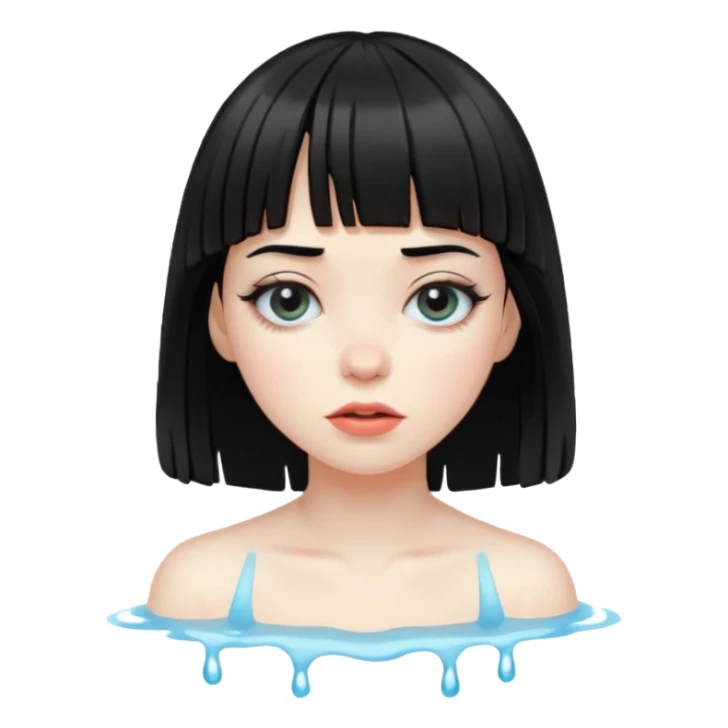 Zunbi na chuva cabelo de franjinha sticker