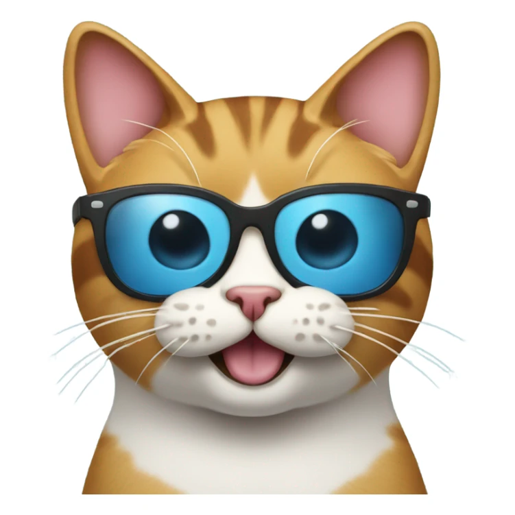 Cat with sunglasses and ice cream  sticker