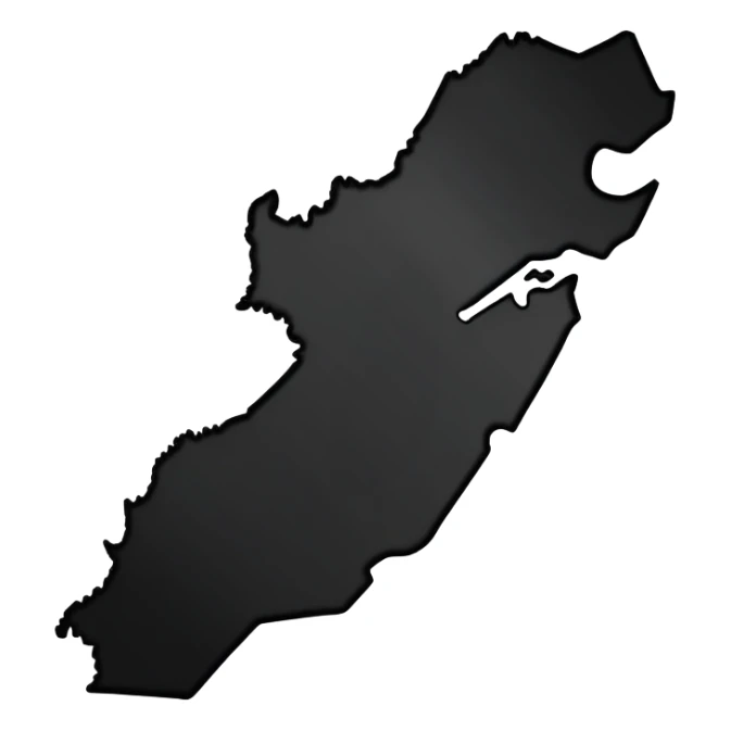black outline of jordanian map sticker