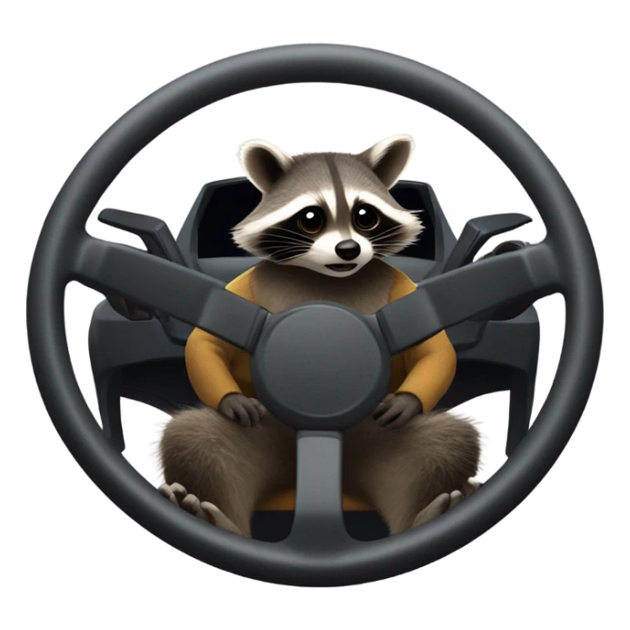 Raccoon in a Lamborghini sticker