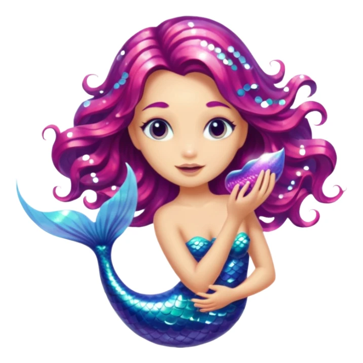 Glitter mermaid sticker